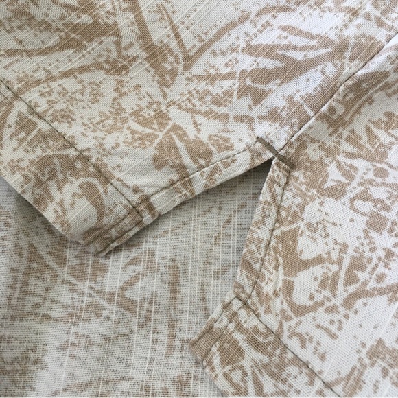 Columbia Men's Beige Leaf Print Shirt XXL - Picture 6 of 7